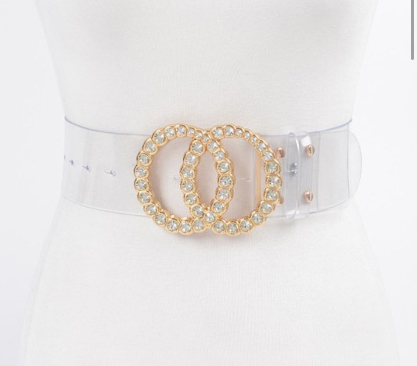 RHINESTONE STONE BUCKLE BELT