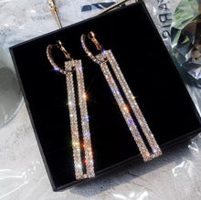 Rhinestone Rectangular Earrings